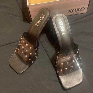 Cute Black blinged out slides